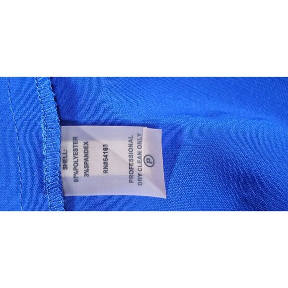 Calvin Klein Sleeveless Scoop Neck Pleated Chiffon Dress Blue - Picture 9 of 10